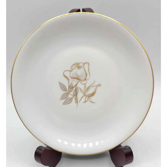 Vintage KPM Krister Germany ~ 2 Saucers ~ Gold Rose Design. - Picture 2 of 6